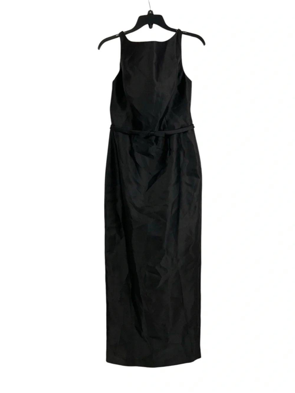 ALFRED SUNG Black Satin Bateau-Neck Maxi Dress - Picture 2 of 7